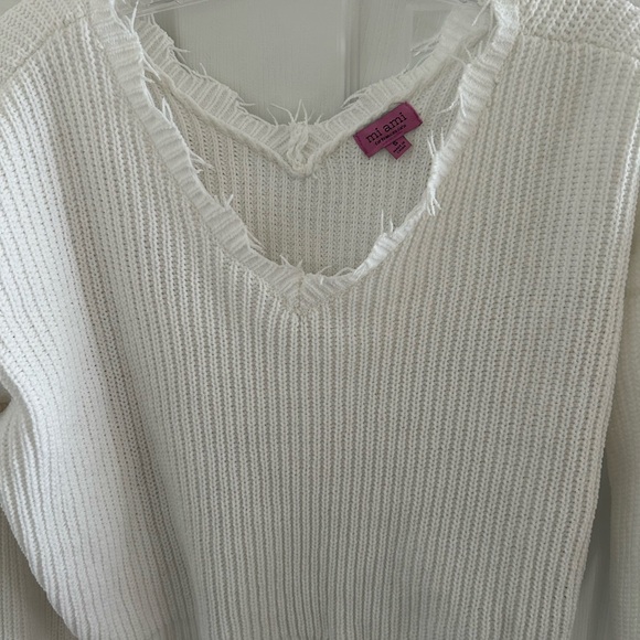 Francesca's Collections (Mi ami) White Knit Sweater Small - Picture 2 of 7